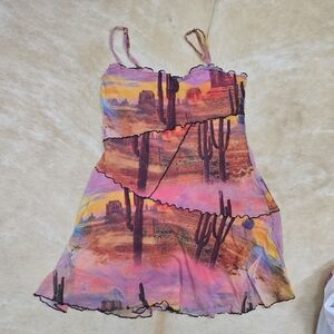 Desert Landscape Print Tank Mini Dress Urban OUTFITTERS